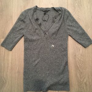 Express front cross sweater